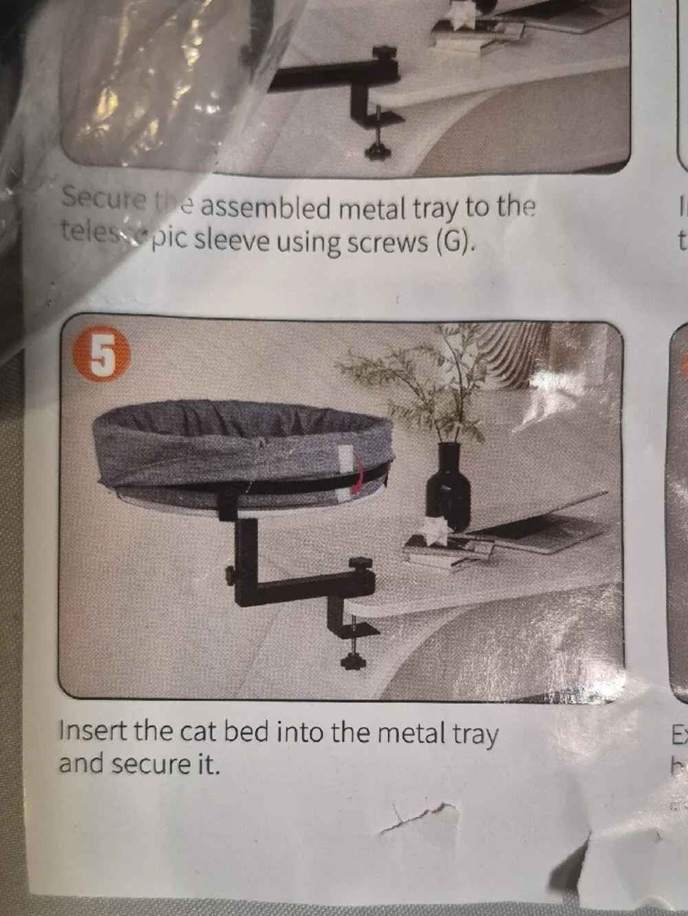 Adjustable Clamp-On Cat Bed in Heather Gray